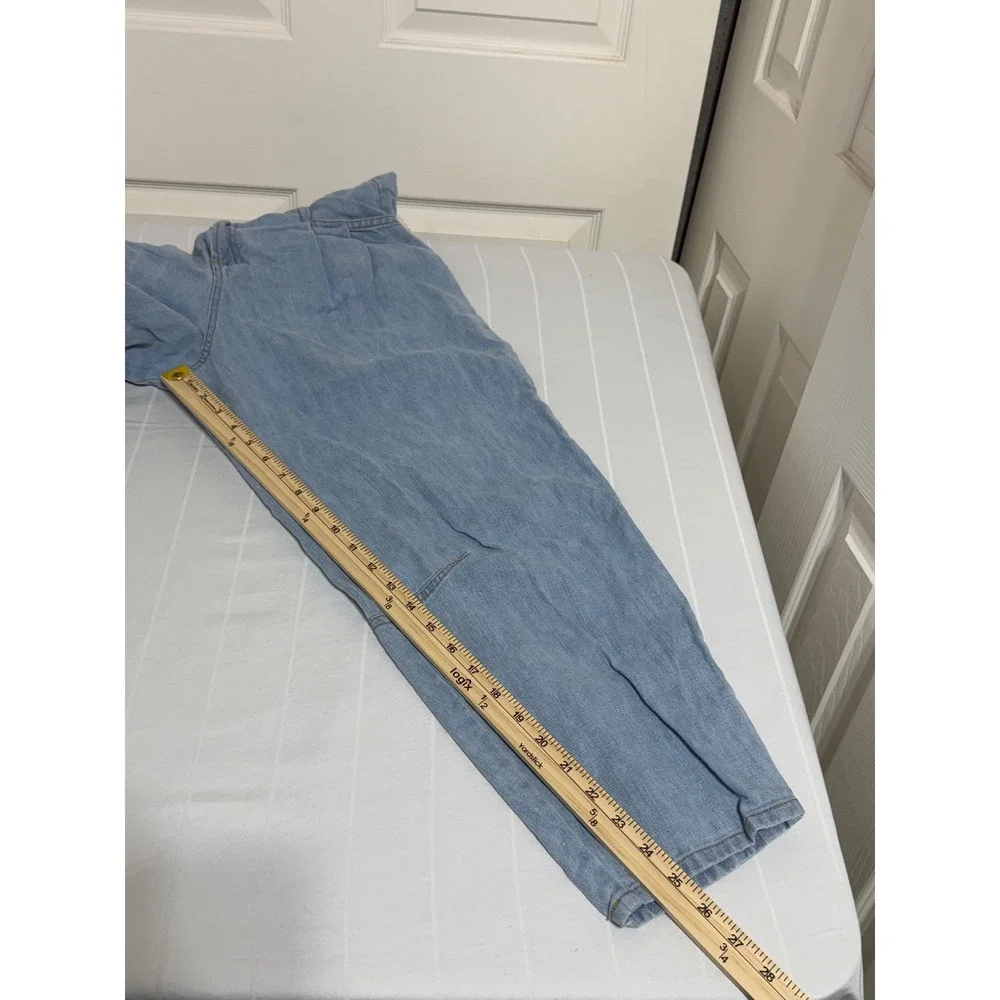 Poetry Hemp Organic Cotton Pleated High Rise Wide Leg Trousers Light Blue UJ42 - Picture 5 of 10